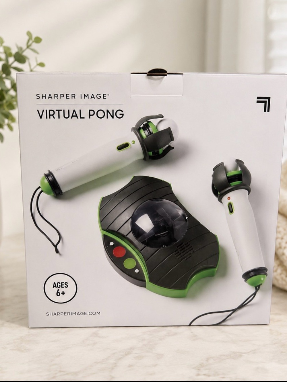 Sharper Image Virtual Pong Game Set - White & Green